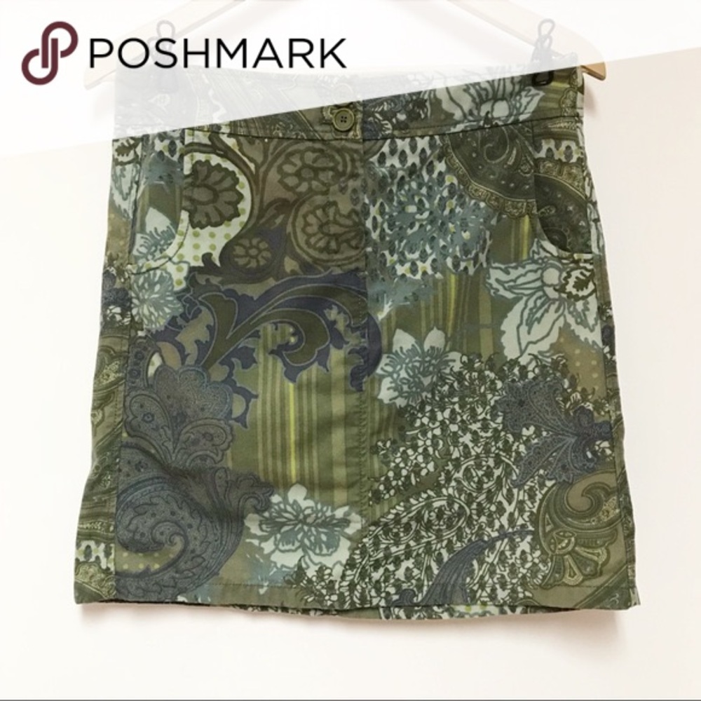 ANN TAYLOR Paisley Denim Skirt